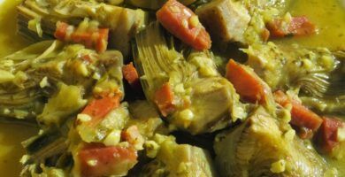 alcachofas con jamon en thermomix