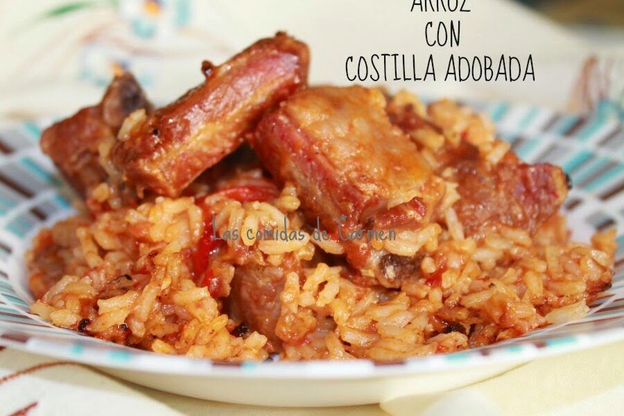 arroz con costillas adobadas
