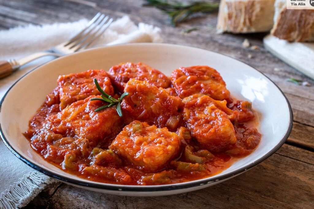 atun fresco en salsa de vino