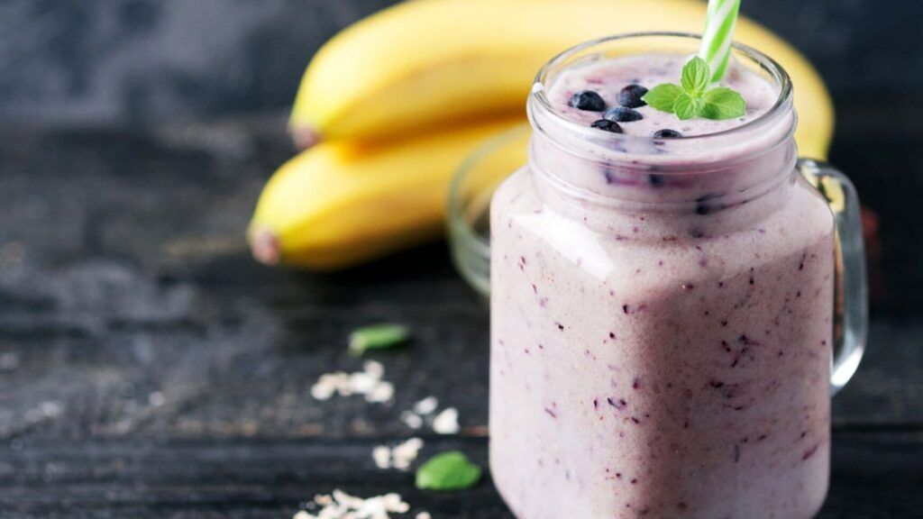 batido de arandanos y platano