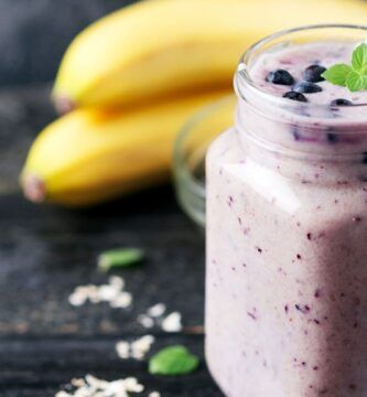 batido de arandanos y platano