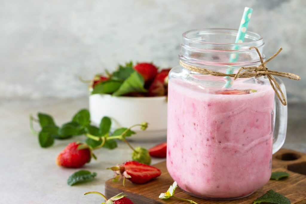 batido de fresa con yogur