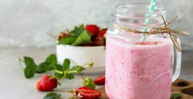 batido de fresa con yogur