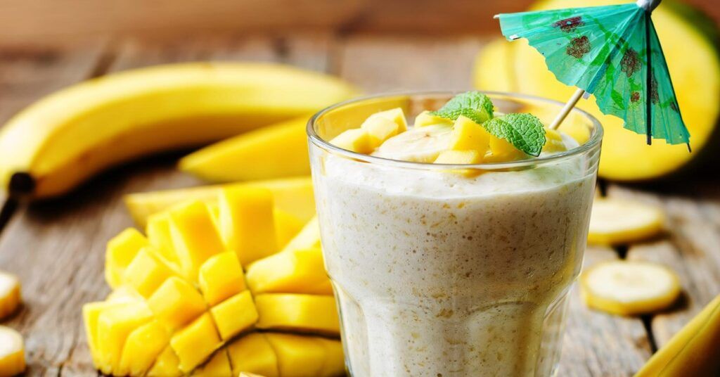 batido de mango y platano
