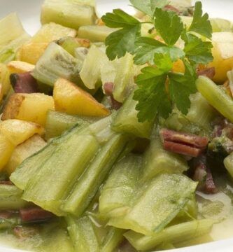borraja y patatas cocidas