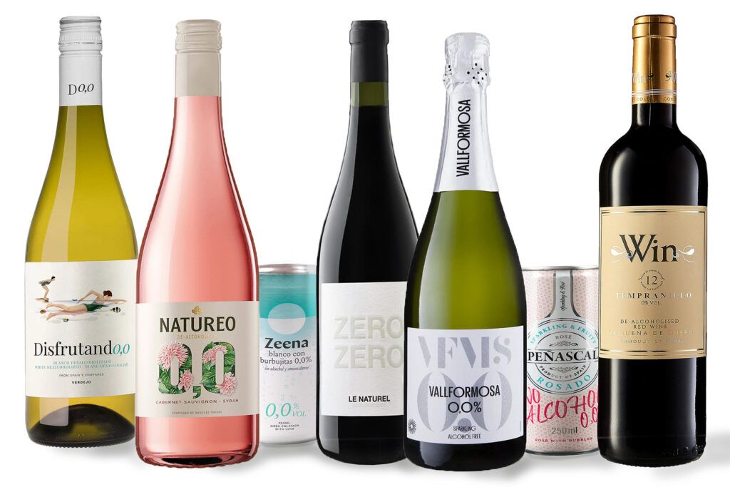 botella de vino sin alcohol