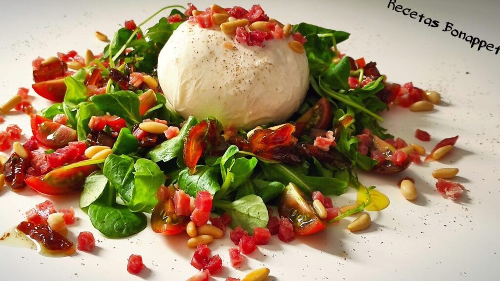burrata con tomate cherry