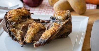 cabeza de cordero cocinada