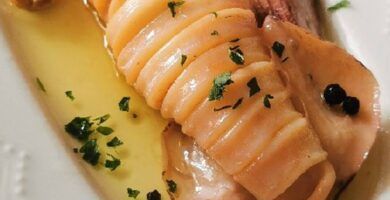 calamar en aceite a baja temperatura