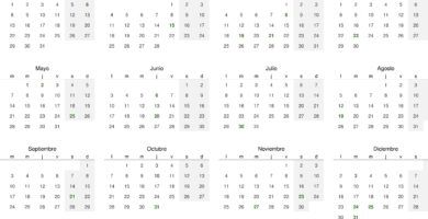 calendario con fechas destacadas