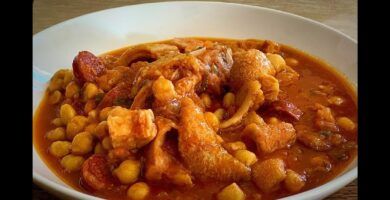 callos con garbanzos congelados