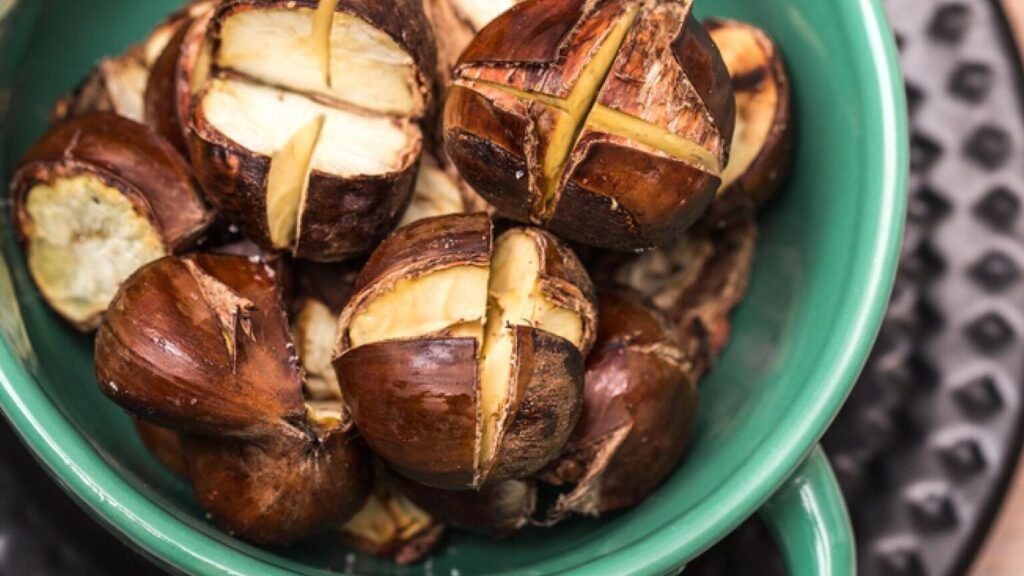 castanas en el microondas