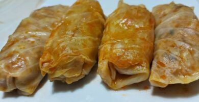 col rellena de carne picada