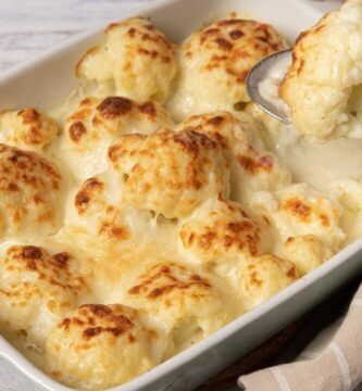 coliflor al horno dorada con bechamel