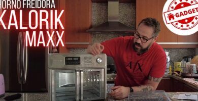 horno freidora en funcionamiento