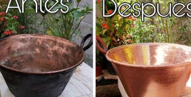 olla de cobre limpia