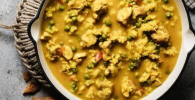 plato de arroz meloso con pollo thermomix