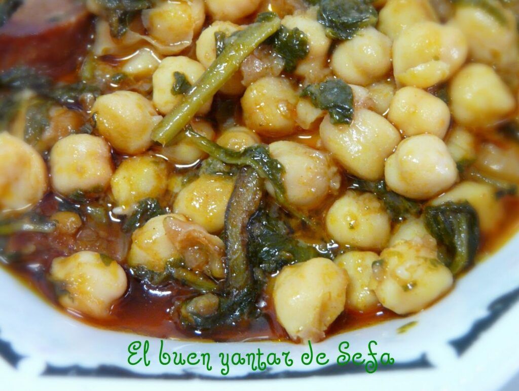 plato de garbanzos y borraja