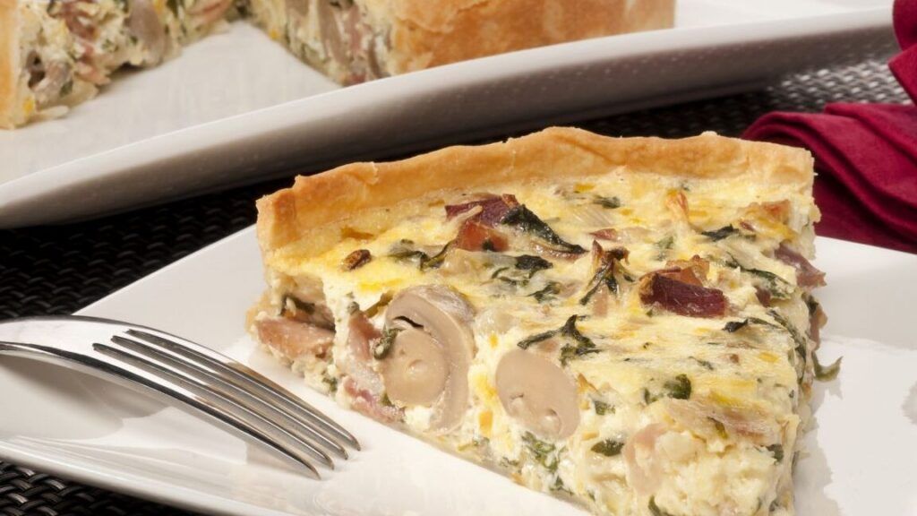 quiche de puerros champinones y bacon
