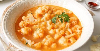 sopa de coliflor casera