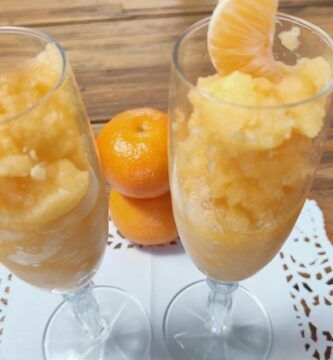 sorbete de mandarina con cava