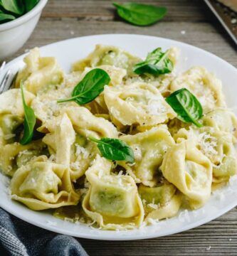 tortellini de queso y espinacas