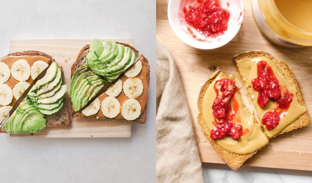 un desayuno saludable con crema de cacahuete